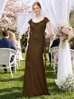 Flowy Ruffle Sheath Bridesmaid Dress 