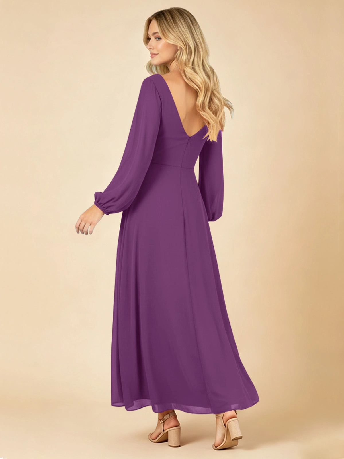 A-line Bridesmaid Dress with Long Sleeves 