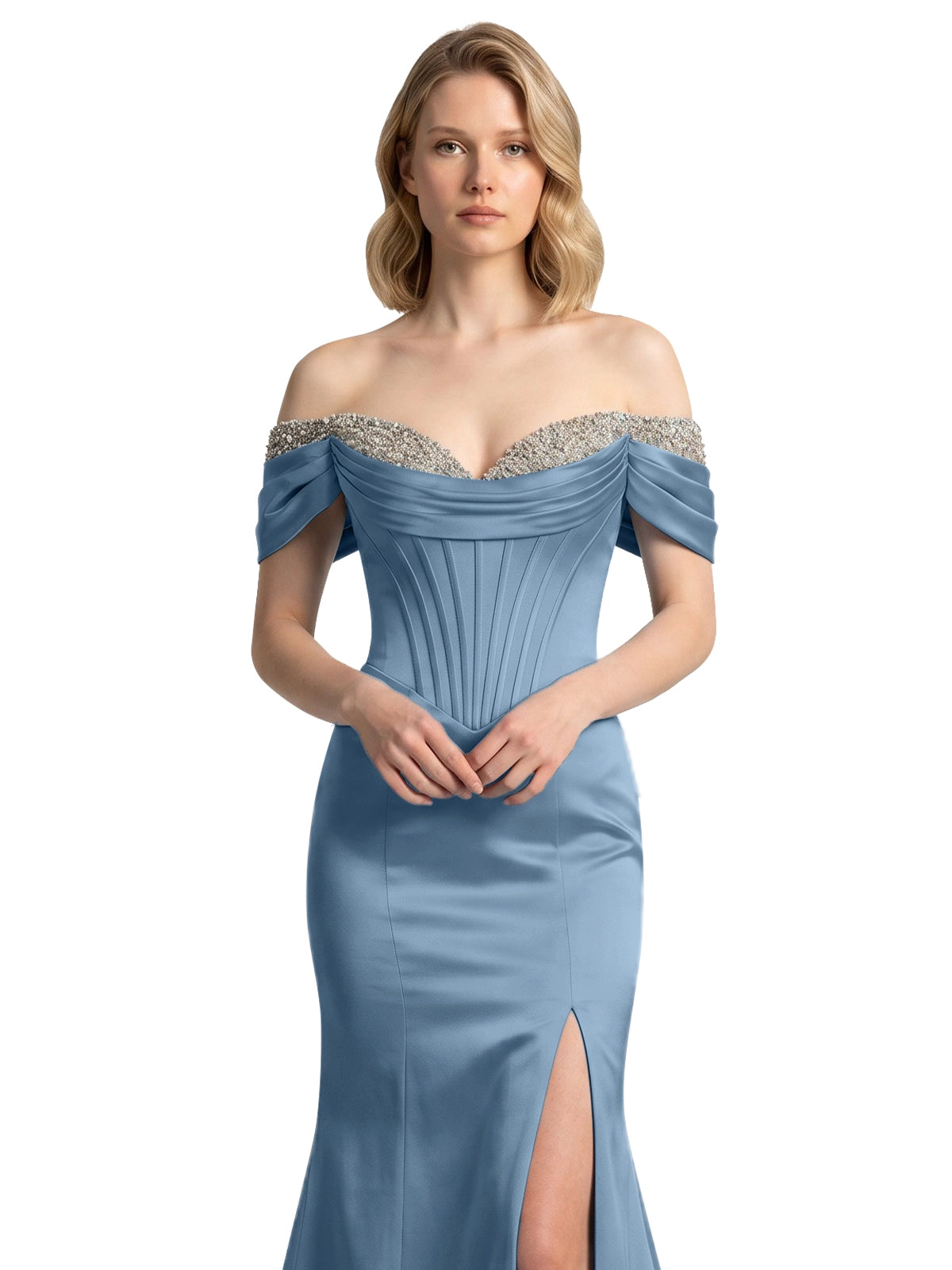 Corset Beaded Trumpet Prom Dress 