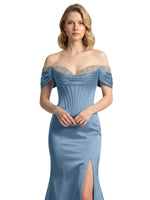 Corset Beaded Trumpet Prom Dress 