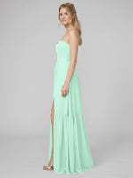 Strapless Bridesmaid Dress with Slit 