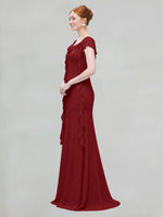 Flowy Ruffle Sheath Bridesmaid Dress 