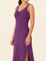 Chiffon Bridesmaid Dress with Slit 