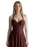 Halter Beaded Prom Dress 