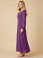A-line Bridesmaid Dress with Long Sleeves 