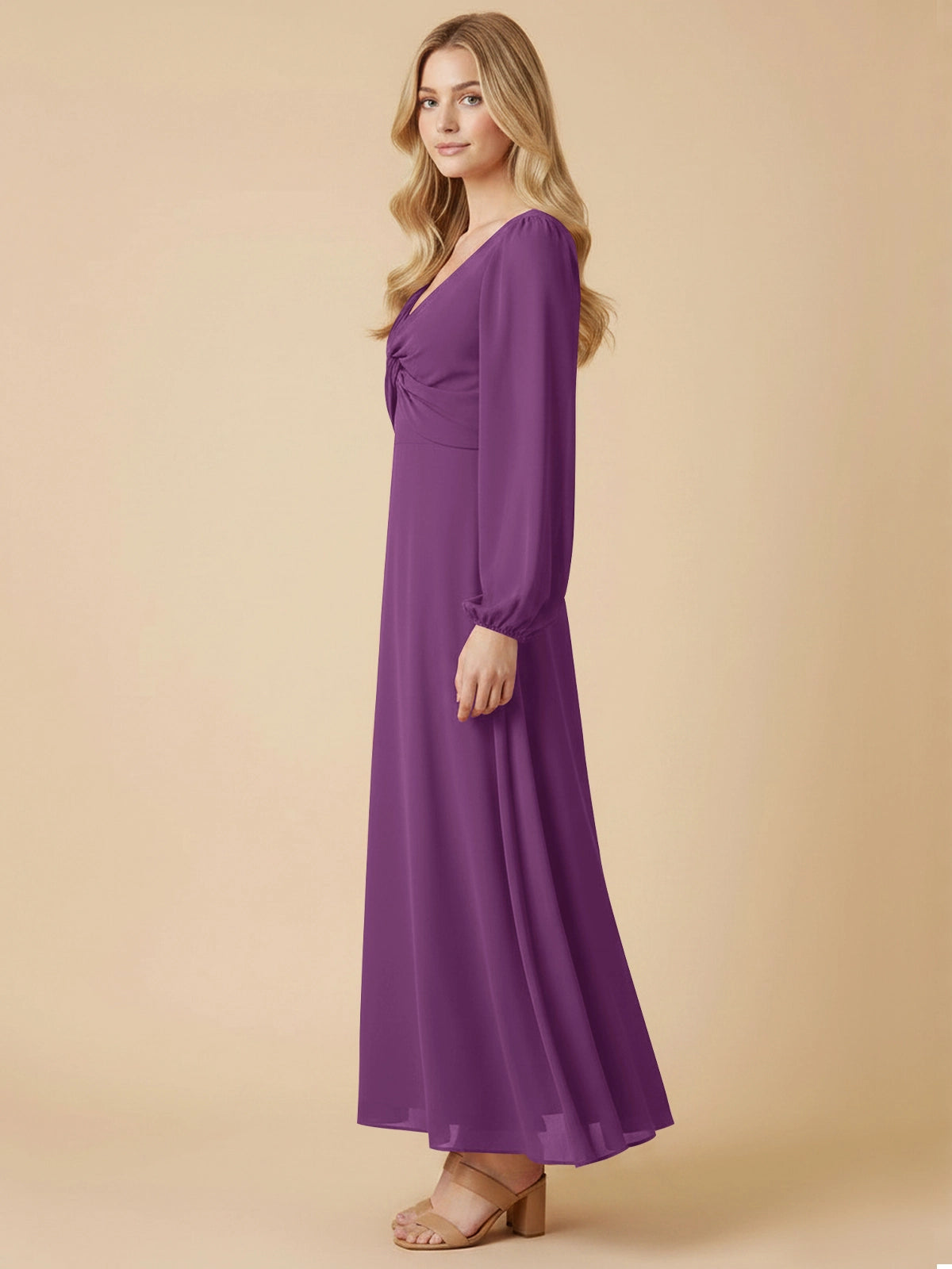 A-line Bridesmaid Dress with Long Sleeves 