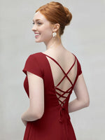 Flowy Ruffle Sheath Bridesmaid Dress 