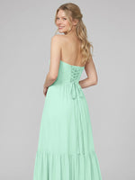 Strapless Bridesmaid Dress with Slit 