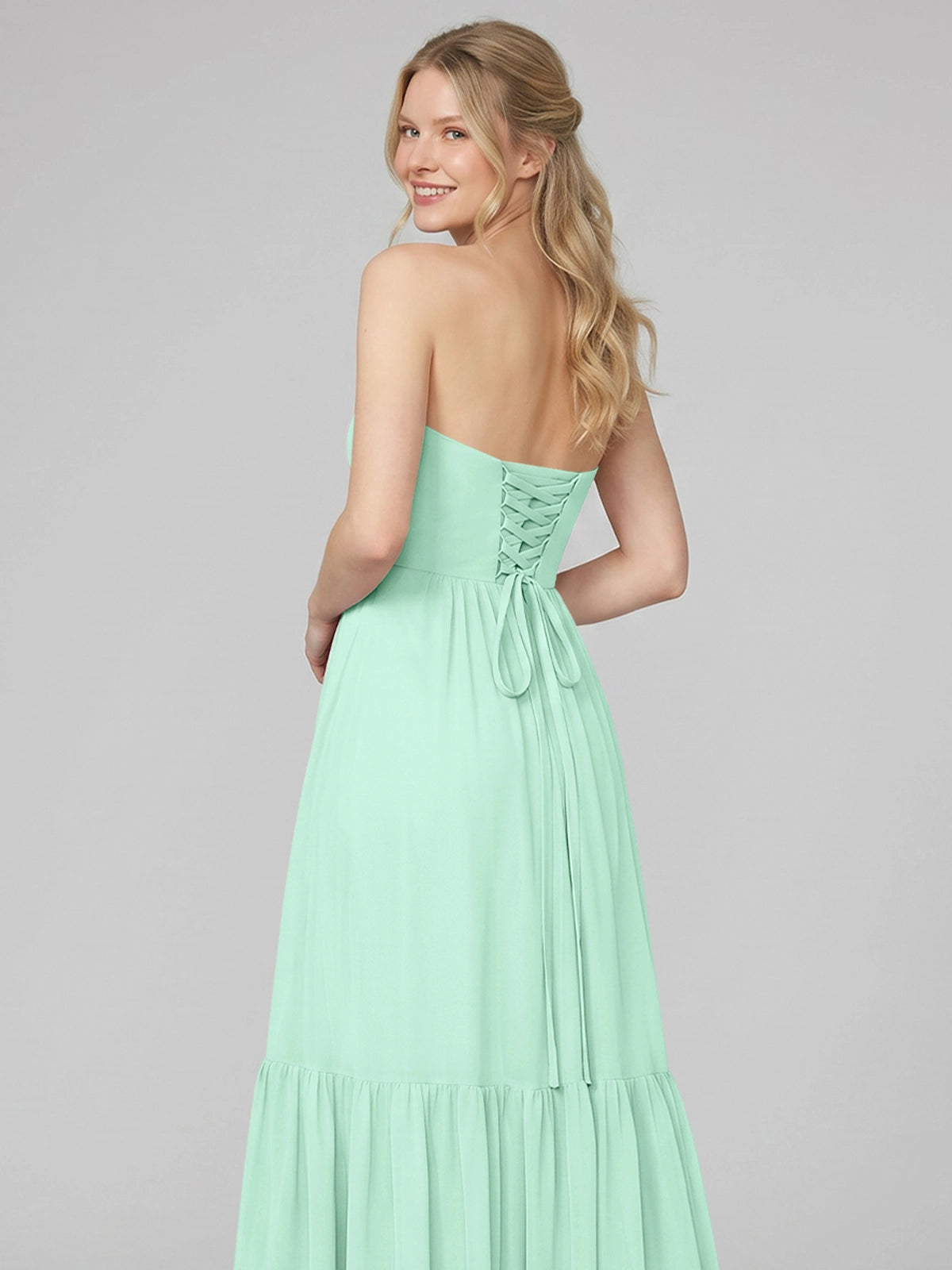 Strapless Bridesmaid Dress with Slit 