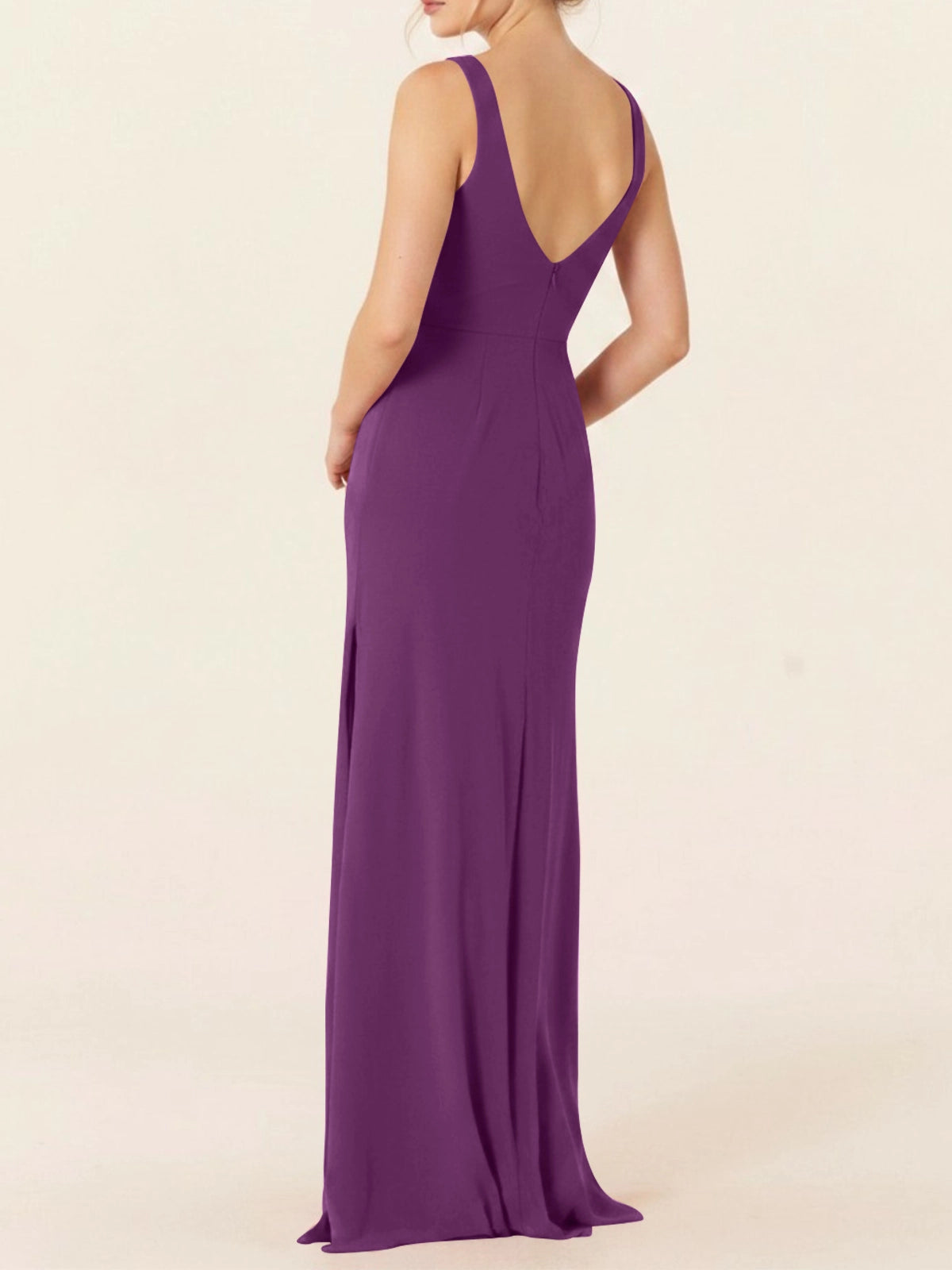 Chiffon Bridesmaid Dress with Slit 