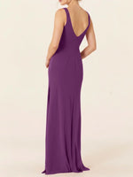 Chiffon Bridesmaid Dress with Slit 