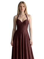 Halter Beaded Prom Dress 