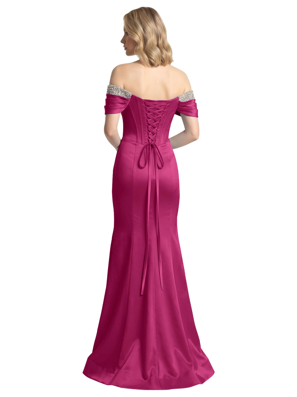 Corset Beaded Trumpet Prom Dress 
