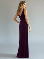 Velvet Bridesmaid Dress with Slit 