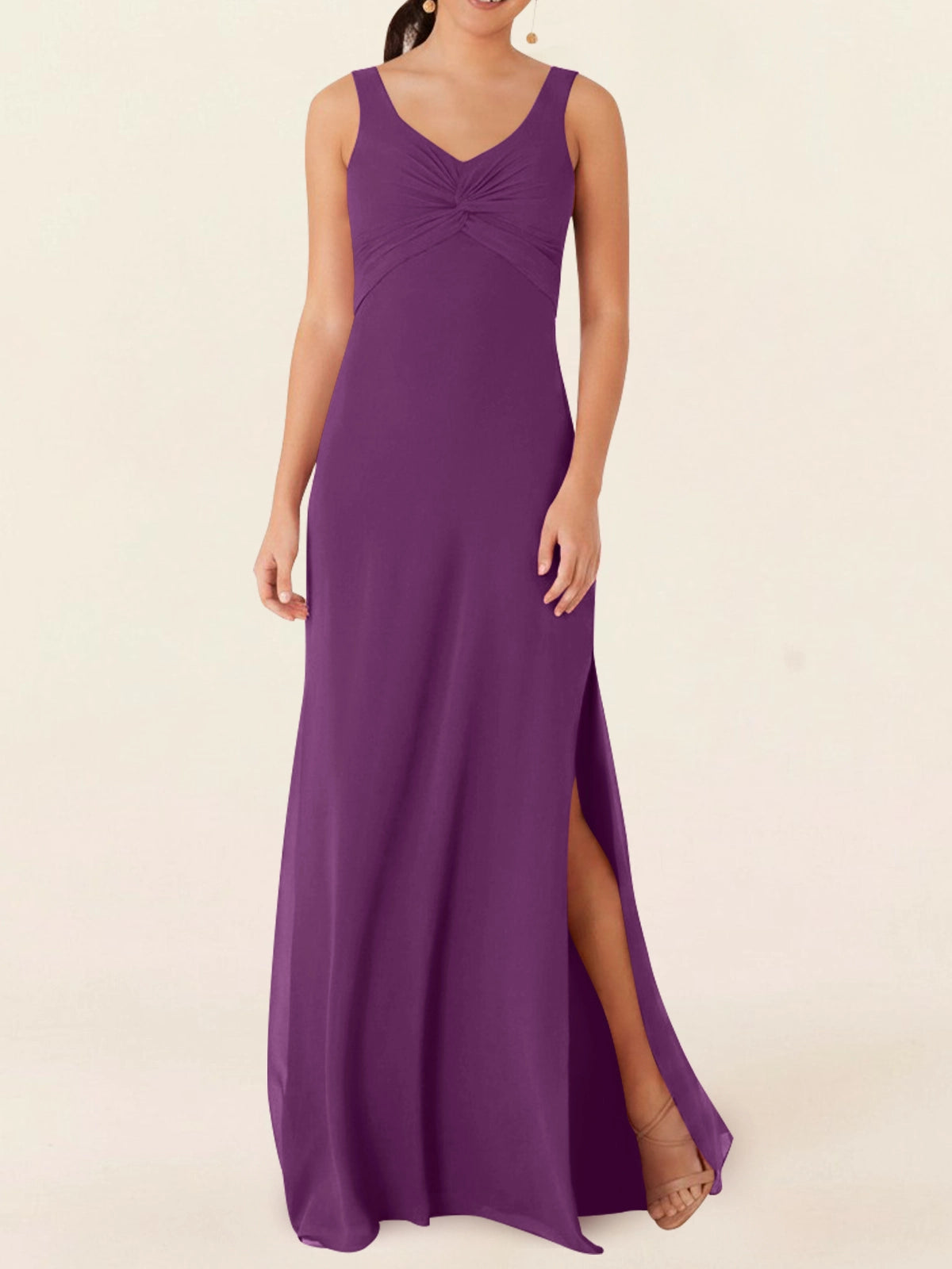 Chiffon Bridesmaid Dress with Slit 