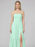 Strapless Bridesmaid Dress with Slit 