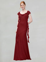 Flowy Ruffle Sheath Bridesmaid Dress 