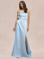 Satin Bow Accent Bridesmaid Dress 
