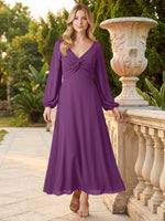 A-line Bridesmaid Dress with Long Sleeves 