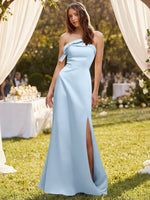 Satin Bow Accent Bridesmaid Dress 