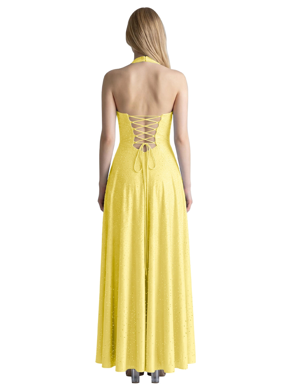 Halter Beaded Prom Dress 