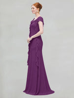 Flowy Ruffle Sheath Bridesmaid Dress 