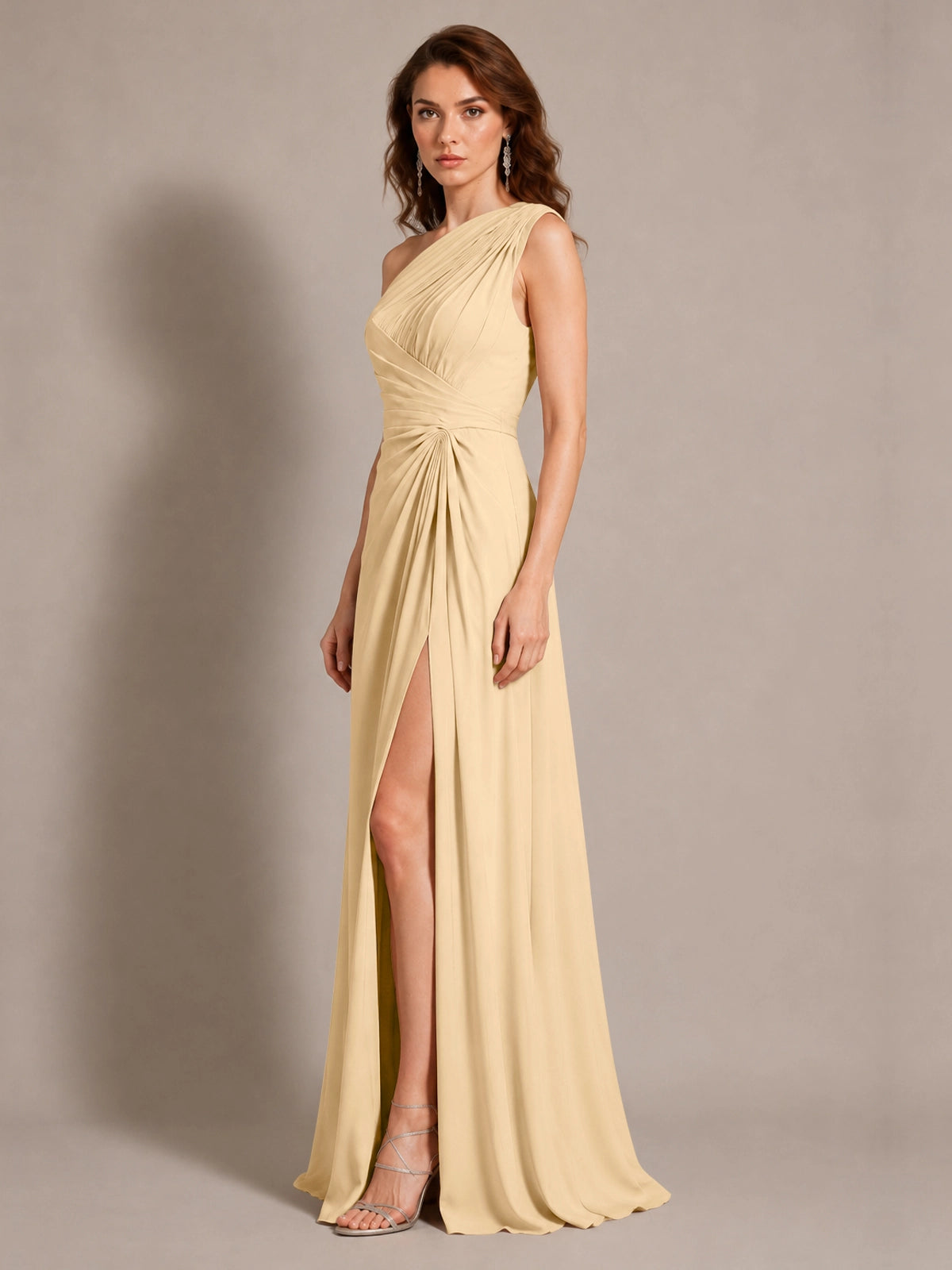 One-Shoulder Prom Dress with Slit