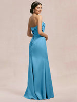 Satin Bow Accent Bridesmaid Dress 