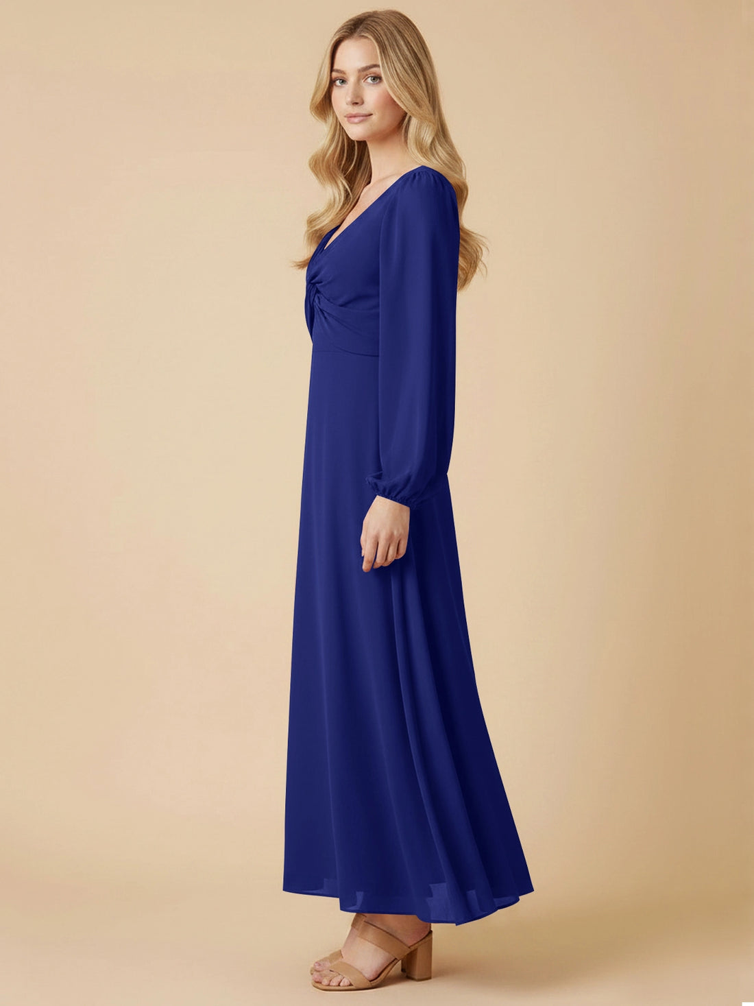 A-line Bridesmaid Dress with Long Sleeves 