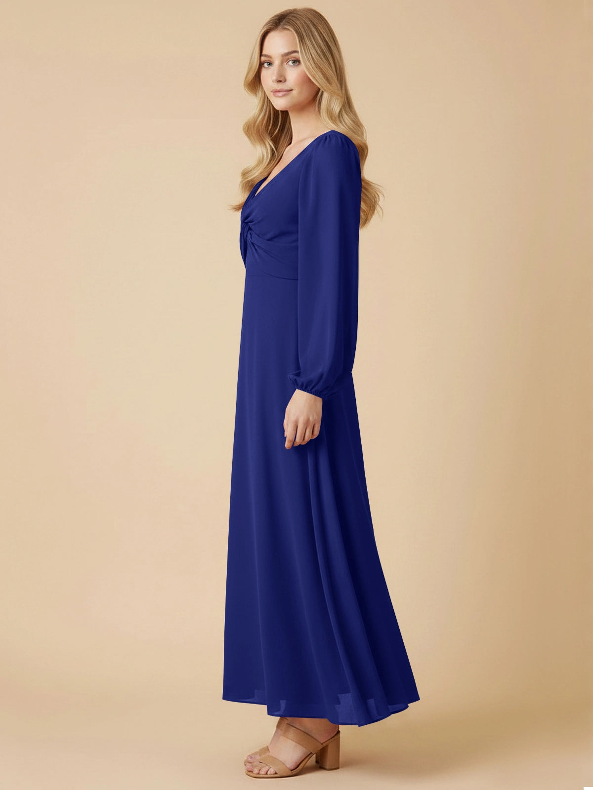 A-line Bridesmaid Dress with Long Sleeves 