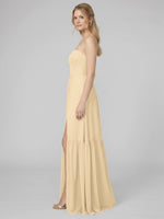 Strapless Bridesmaid Dress with Slit 