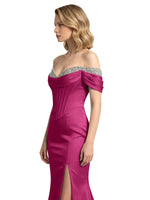 Corset Beaded Trumpet Prom Dress 