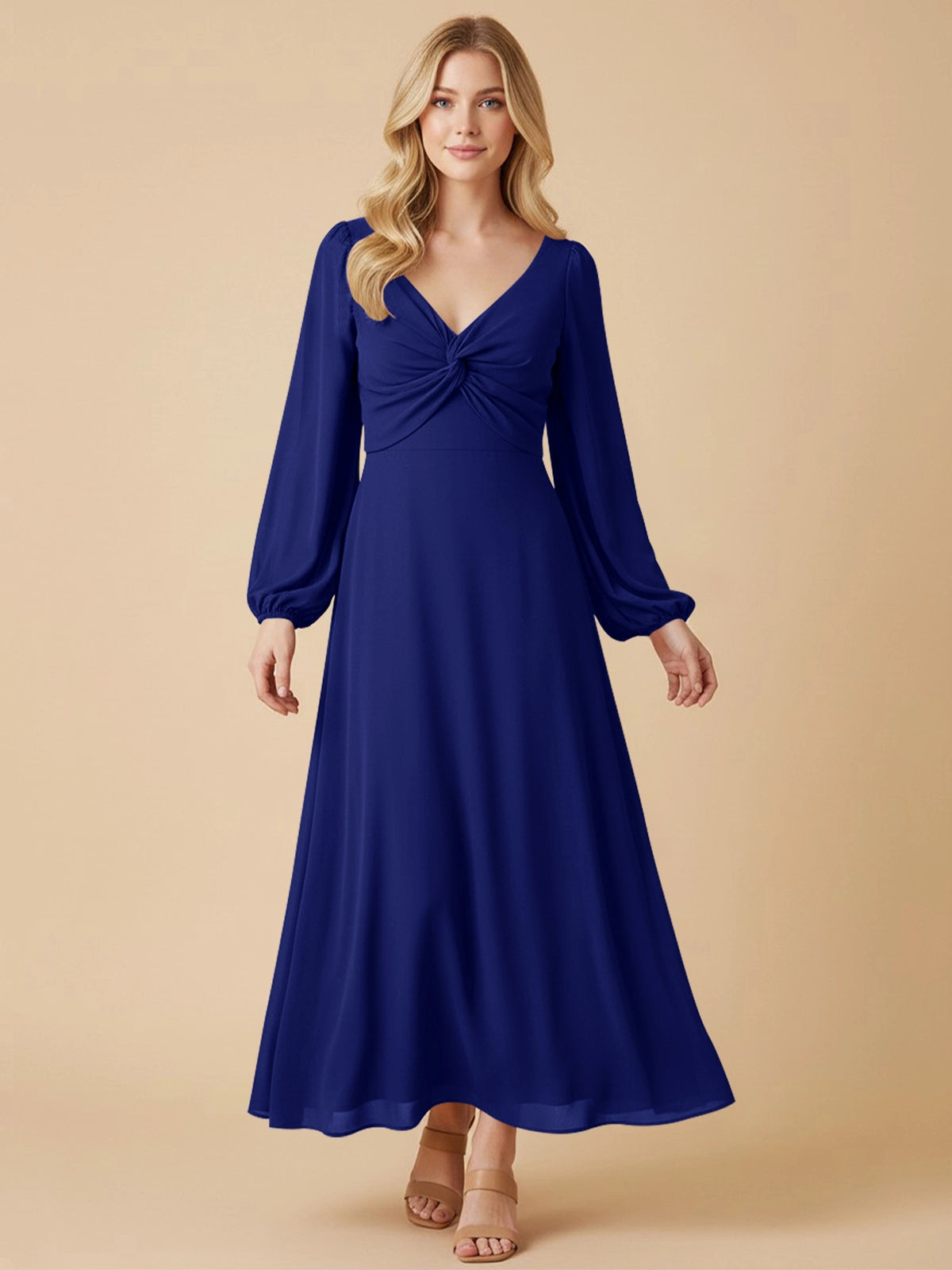 A-line Bridesmaid Dress with Long Sleeves 