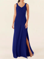 Chiffon Bridesmaid Dress with Slit 