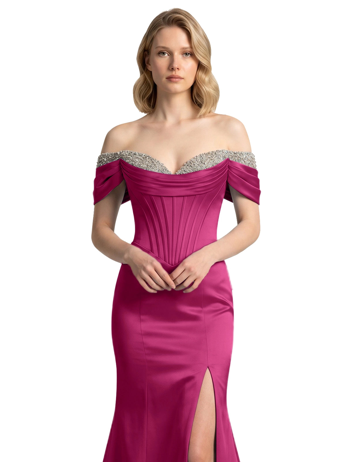 Corset Beaded Trumpet Prom Dress 
