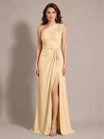 One-Shoulder Prom Dress with Slit