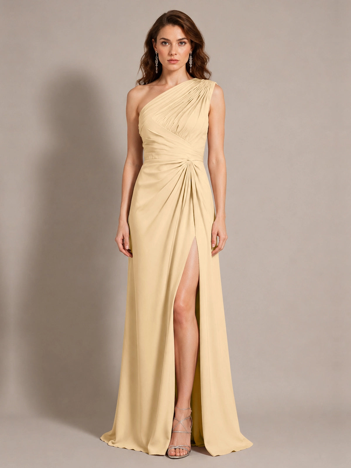 One-Shoulder Prom Dress with Slit