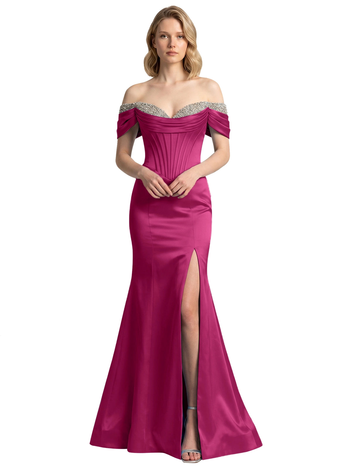 Corset Beaded Trumpet Prom Dress 