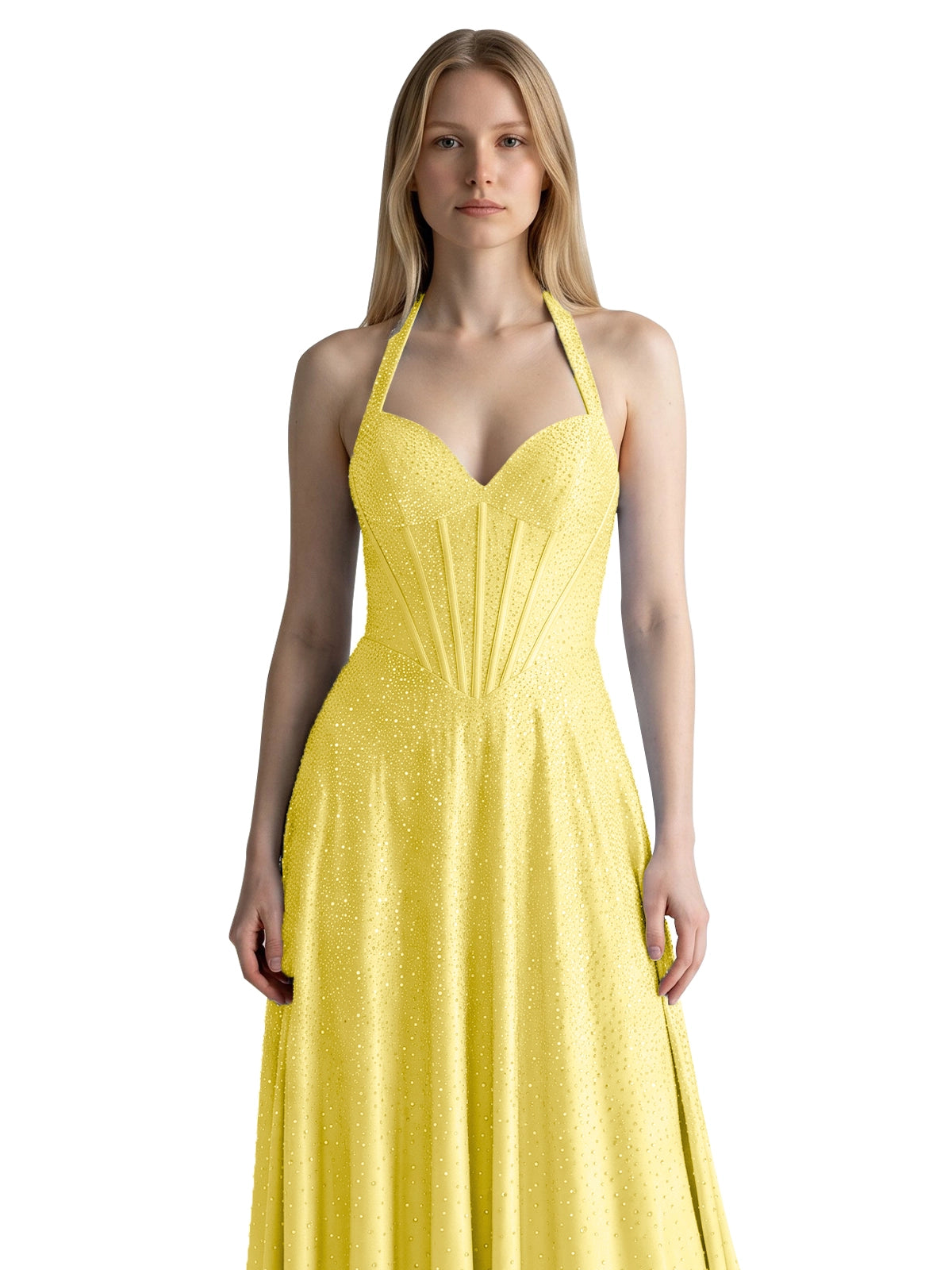 Halter Beaded Prom Dress 