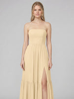 Strapless Bridesmaid Dress with Slit 