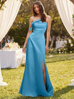Satin Bow Accent Bridesmaid Dress 