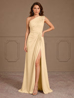 One-Shoulder Prom Dress with Slit