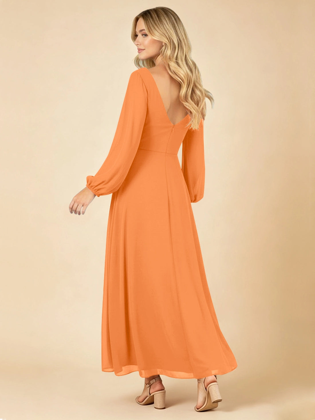 A-line Bridesmaid Dress with Long Sleeves 
