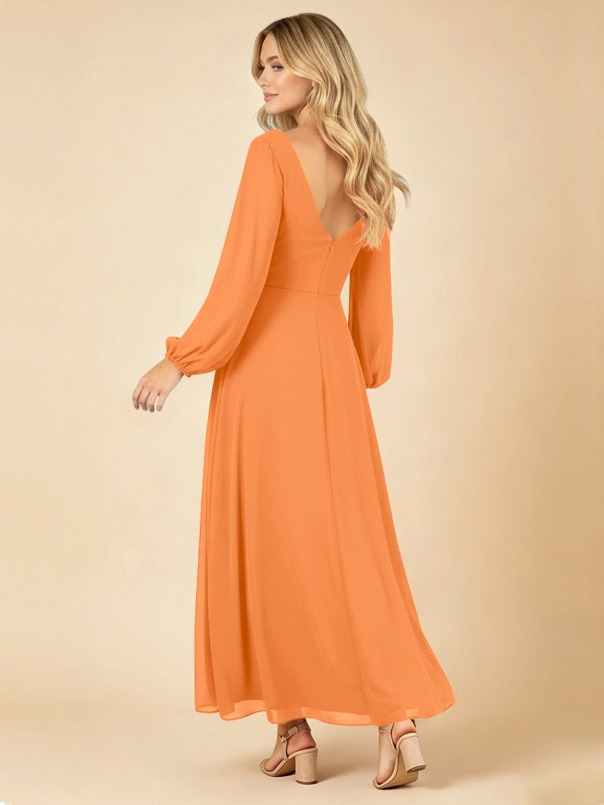 A-line Bridesmaid Dress with Long Sleeves 