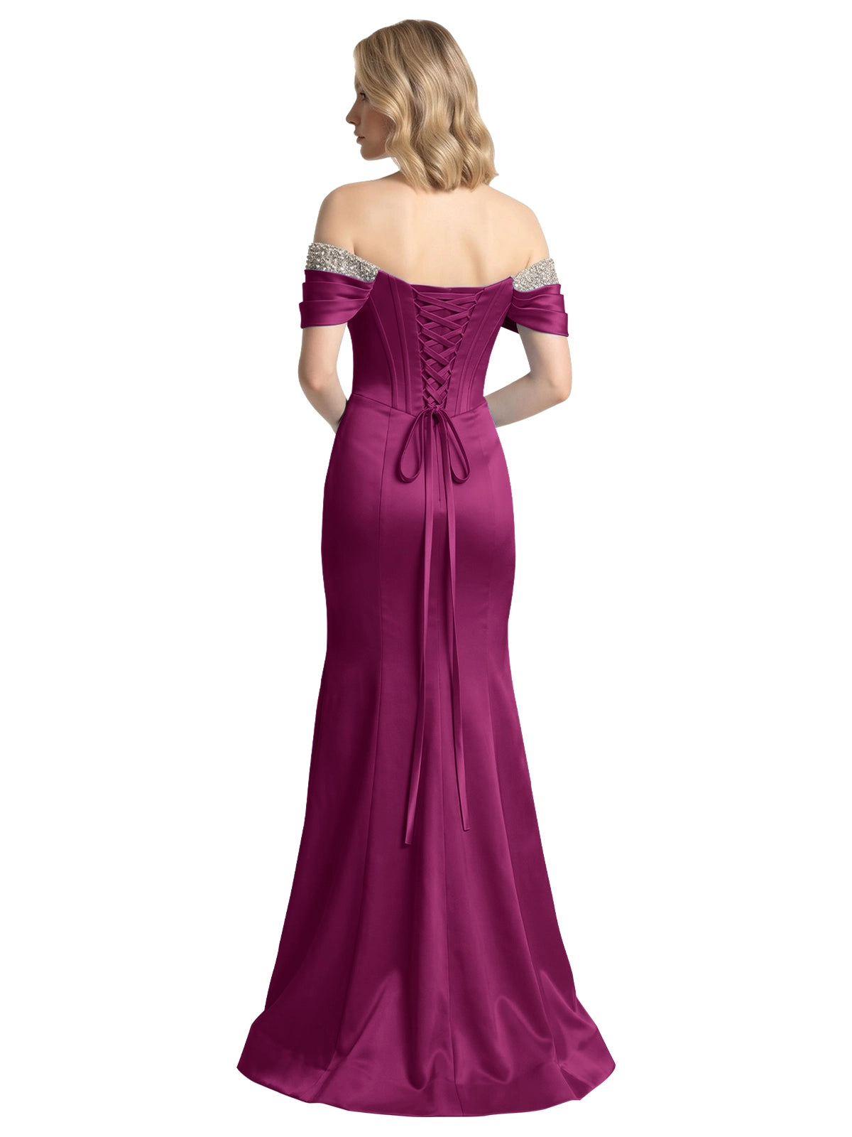 Corset Beaded Trumpet Prom Dress 
