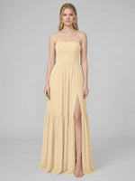 Strapless Bridesmaid Dress with Slit 