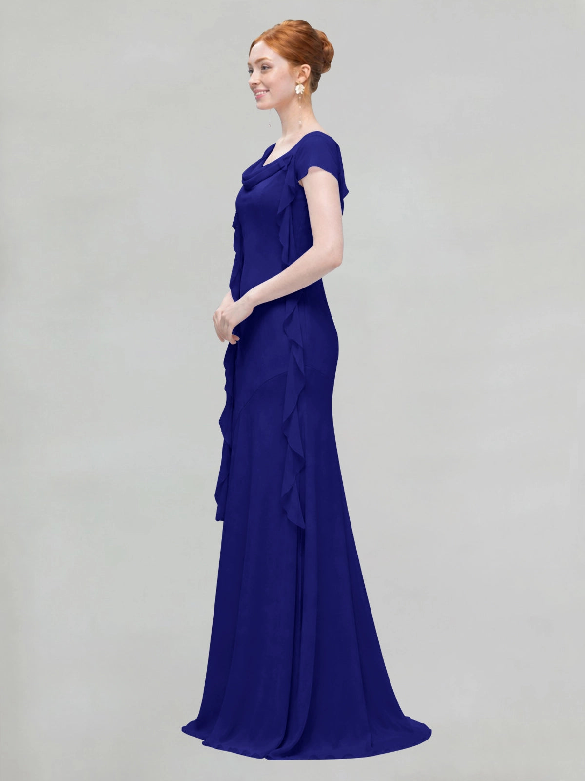 Flowy Ruffle Sheath Bridesmaid Dress 