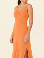 Chiffon Bridesmaid Dress with Slit 
