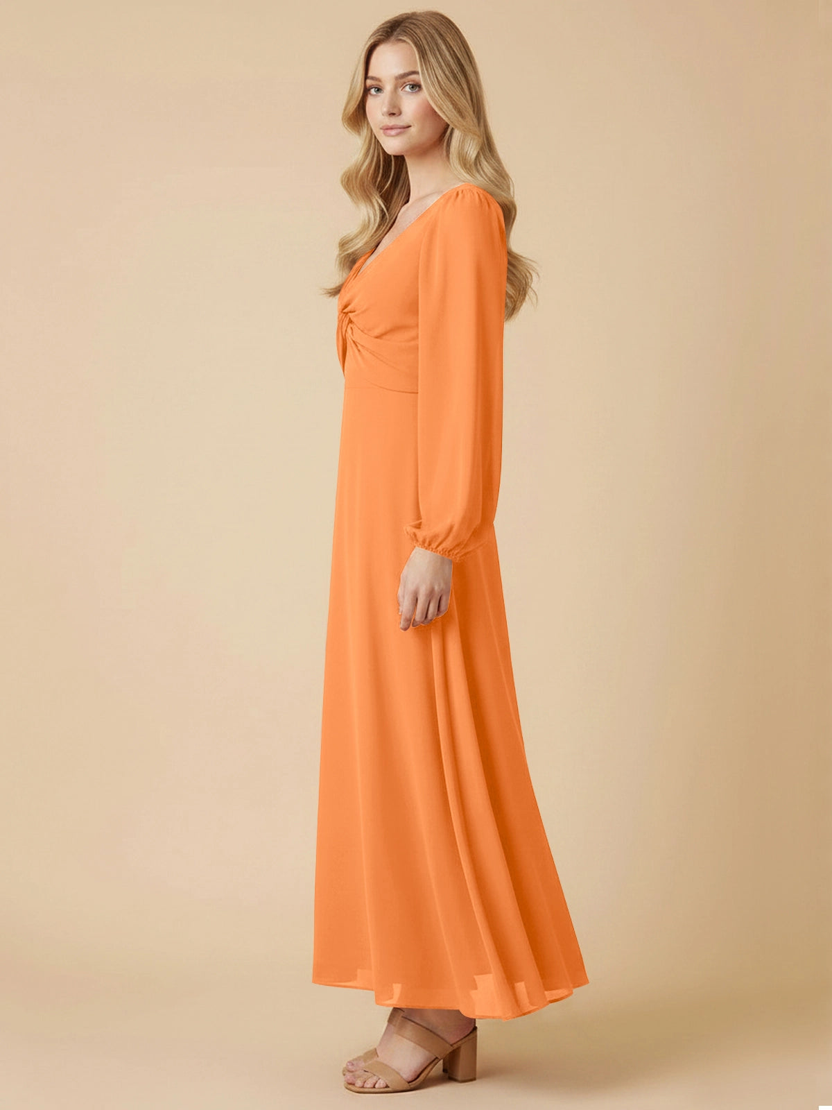A-line Bridesmaid Dress with Long Sleeves 