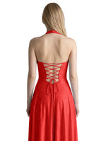Halter Beaded Prom Dress 